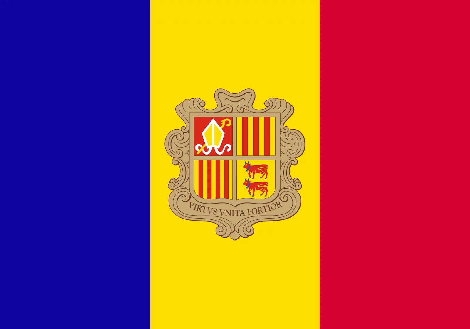 Bandera de Principado de Andorra, 1996 – hoy